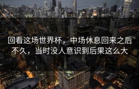 回看这场世界杯，中场休息回来之后不久，当时没人意识到后果这么大